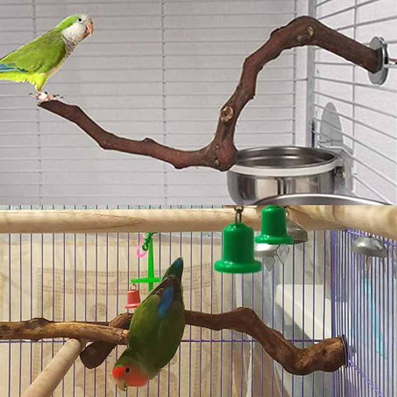 Kathson Natural Parrot Perch Bird Stand Pole Wild Grape Stick Paw Grinding Fork Parakeet Climbing Standing Branches Toy Chewable Cage Accessories for Small Budgies Cockatiels Lovebirds 4PCS Animals & Pet Supplies > Pet Supplies > Bird Supplies kathson   
