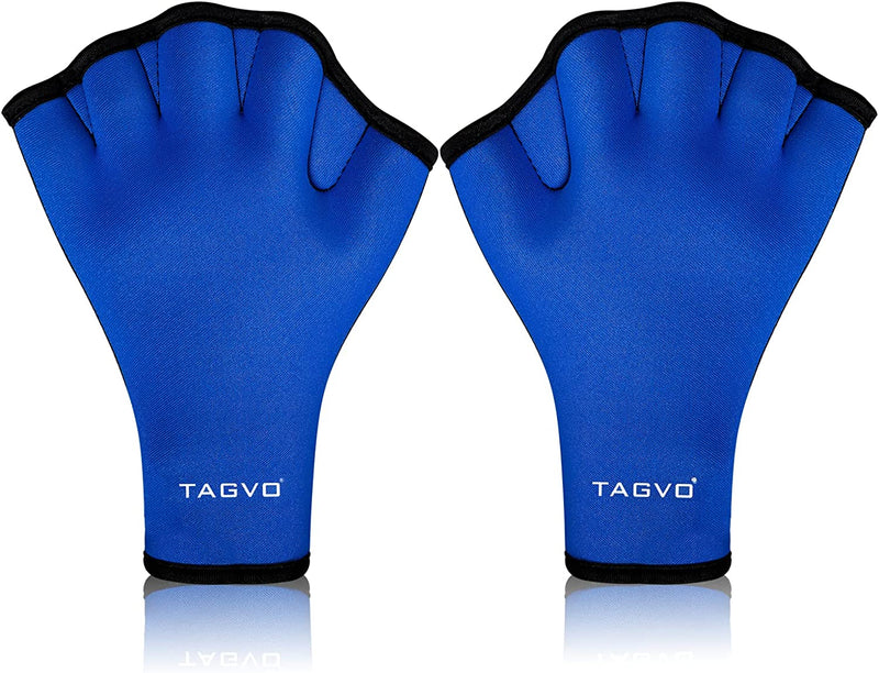 TAGVO Aquatic Gloves for Helping Upper Body Resistance, Webbed Swim Gloves Well Stitching, No Fading, Sizes for Men Women Adult Children Aquatic Fitness Water Resistance Training Sporting Goods > Outdoor Recreation > Boating & Water Sports > Swimming > Swim Gloves TAGVO blue Medium 