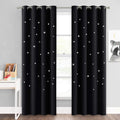 NICETOWN Magic Starry Window Drapes - Laser Cutting Stars Nap Time Blackout Window Curtains for Children'S Room, Nursery, Themed Home, Space-Lovers Decor (W42 X L63 Inches, 2 Pack, Black) Home & Garden > Decor > Window Treatments > Curtains & Drapes NICETOWN Jet Black W52 x L84 