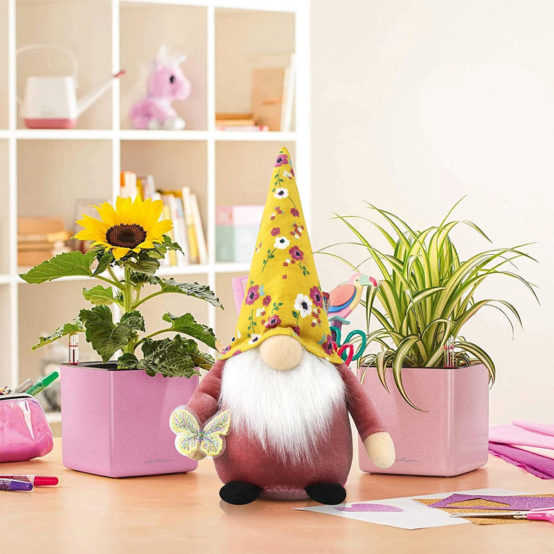 Gehydy Mothers Day Gnomes Plush with Butterfly Decoration Spring Gnome Gift Handmade Scandinavian Tomte Stuffed Farmhouse Decor for Home Kitchen Tiered Tray Home & Garden > Decor > Seasonal & Holiday Decorations Gehydy   