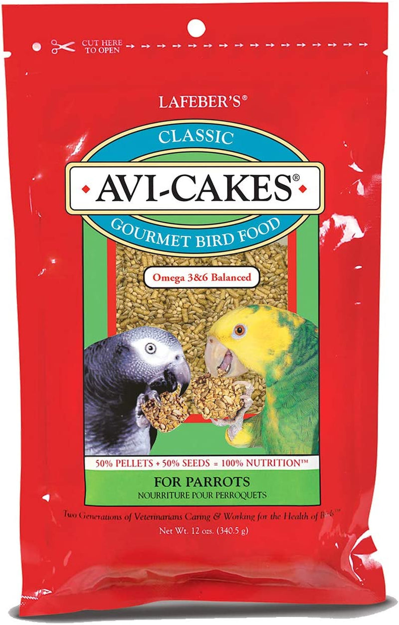 Lafeber Classic Avi-Cakes Pet Bird Food, Made with Non-Gmo and Human-Grade Ingredients, for Parrots, 12 Oz
