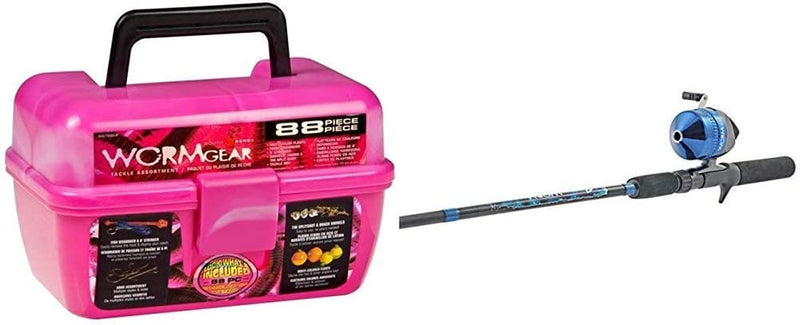 South Bend Wormgear Tackle Box-88 Piece Sporting Goods > Outdoor Recreation > Fishing > Fishing Tackle VLOOKUP(C34,[1]Sheet0!$A:$G,7,0) Pink Tackle Box W/ Fishing Rod & Spincast Reel 