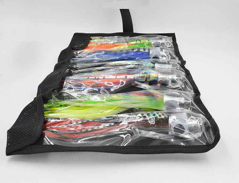 Fishing Lure Set of 6 Trolling Saltwater Skirted Lures: Rigged Lures and Black Bag Included. Catch Any Predatory Pelagic Fish in the Ocean Including Dolphin, Tuna, and Wahoo! Sporting Goods > Outdoor Recreation > Fishing > Fishing Tackle > Fishing Baits & Lures Bimini Lures   