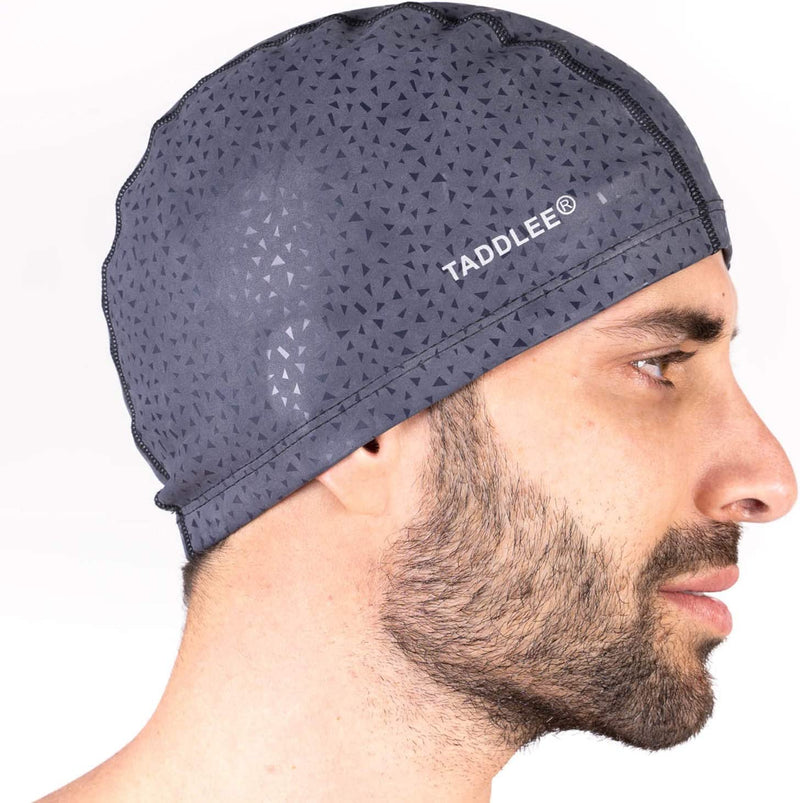 Taddlee Men Swim Cap PU Fabric Silicone Swimming Hat Pool Waterproof Sports Adult Swim Wear Accessories Large Size Outdoor Sporting Goods > Outdoor Recreation > Boating & Water Sports > Swimming > Swim Caps Foshan Xiongfeng Clothing Co., Ltd   