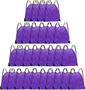 Grneric Drawstring Backpack Bulk 28 PCS Drawstring Bags String Backpack Cinch Bag Sackpack for Kid Gym Home & Garden > Household Supplies > Storage & Organization Grneric Purple  