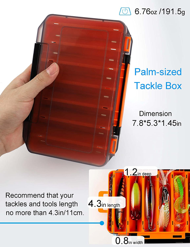 Hlotmeky Tackle Box Fishing Lure Box Organizer Double Sided Fishing Bait Storage Box Compartment Organizer Box Container Sporting Goods > Outdoor Recreation > Fishing > Fishing Tackle Hlotmeky   