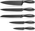Kitchen Knife Set 5 Piece WELLSTAR, Razor Sharp German Stainless Steel Blade and Comfortable Handle with Rainbow Titanium Coated, Chef Carving Bread Utility Paring for Cutting and Peeling, Gift Box Home & Garden > Kitchen & Dining > Kitchen Tools & Utensils > Kitchen Knives WELLSTAR Black  