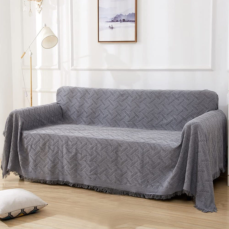 ROSE HOME FASHION Geometrical Sofa Cover, Couch Cover, Couch Covers for 3 Cushion Couch, Sectional Couch Covers, Sofa Covers for Living Room, Couch Covers for Dogs, Couch Protector(Large:Dark Grey) Home & Garden > Decor > Chair & Sofa Cushions Rose Home Fashion Dark Grey Large 