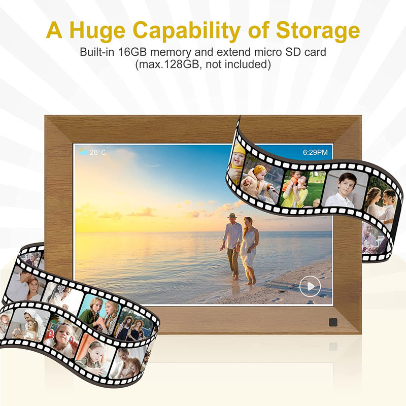 Digital Picture Frame 10.1 Inch, Electronic Photo Frame Wifi with APP, Smart Electric Video Photo Frame Slideshow with Email, 1280X800 IPS FHD Uploadable Digital Photo Frames Cloud Storage Home & Garden > Decor > Picture Frames P.TOULTEK   