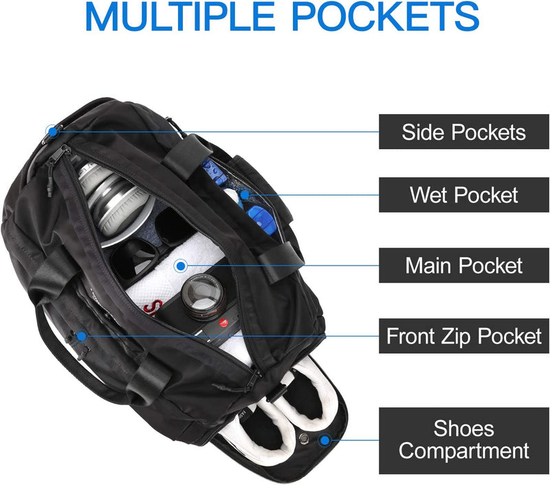 Gym Bags for Men and Women Waterproof Travel Duffel Bags Small Workout Bag Durable Sports Carry on Holdall Bag with Shoes Compartment&Wet Pocket&Adjustable Strap Home & Garden > Household Supplies > Storage & Organization CAMILLEMMA   