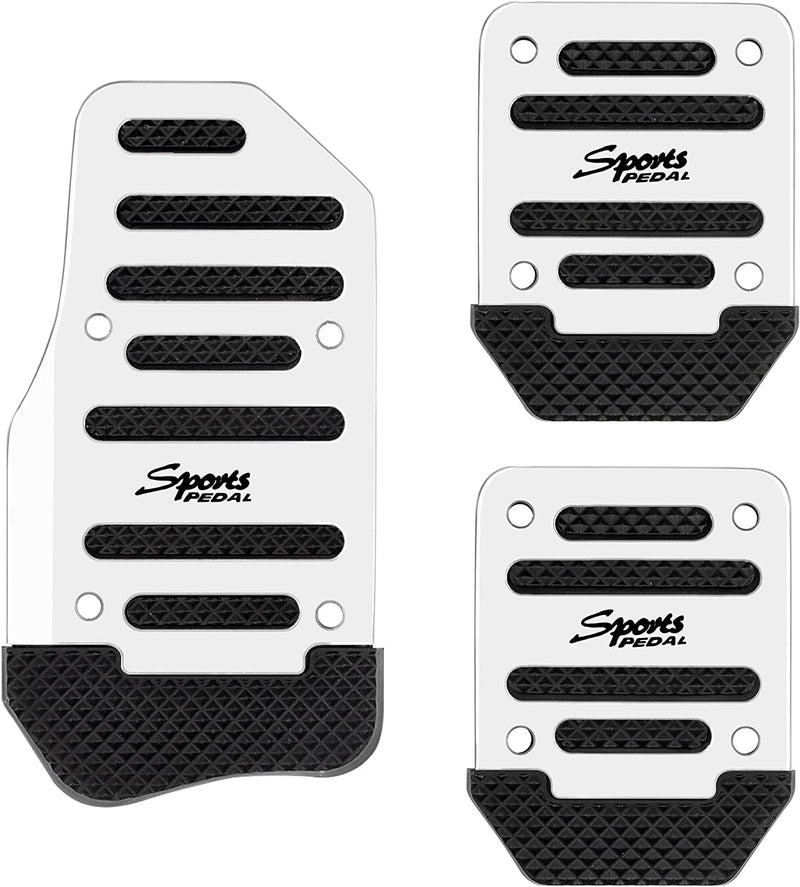 KIFIDAN 3PCS Nonslip Striped Car Pedal Pads Sports Gas Pedal Accessories Aluminum Alloy Pedal Car Replacement Accessories Universal for Car, SUV, ATV (Silver) Sporting Goods > Outdoor Recreation > Winter Sports & Activities KIFIDAN Silver  