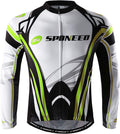 Sponeed Men'S Bicycle Shirts Long Sleeve Biker Jerseys Full Zipper Winter Cycling Gear Breathable Sporting Goods > Outdoor Recreation > Cycling > Cycling Apparel & Accessories Sentibery Green Multi Large 