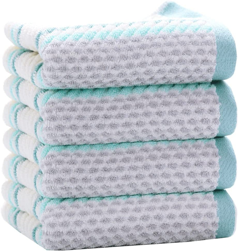 Pidada Hand Towels Set of 2 Striped Pattern 100% Cotton Soft Absorbent Towel for Bathroom 13.4 X 29.5 Inch (Brown) Home & Garden > Linens & Bedding > Towels Pidada 4 Green 13.4 x 29.5 