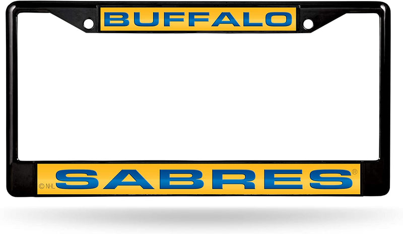 Rico Industries NHL Black Laser Cut Chrome Frame 12" X 6" Black Laser Cut Chrome Frame - Car/Truck/Suv Automobile Accessory Sporting Goods > Outdoor Recreation > Winter Sports & Activities Rico Industries Buffalo Sabres  