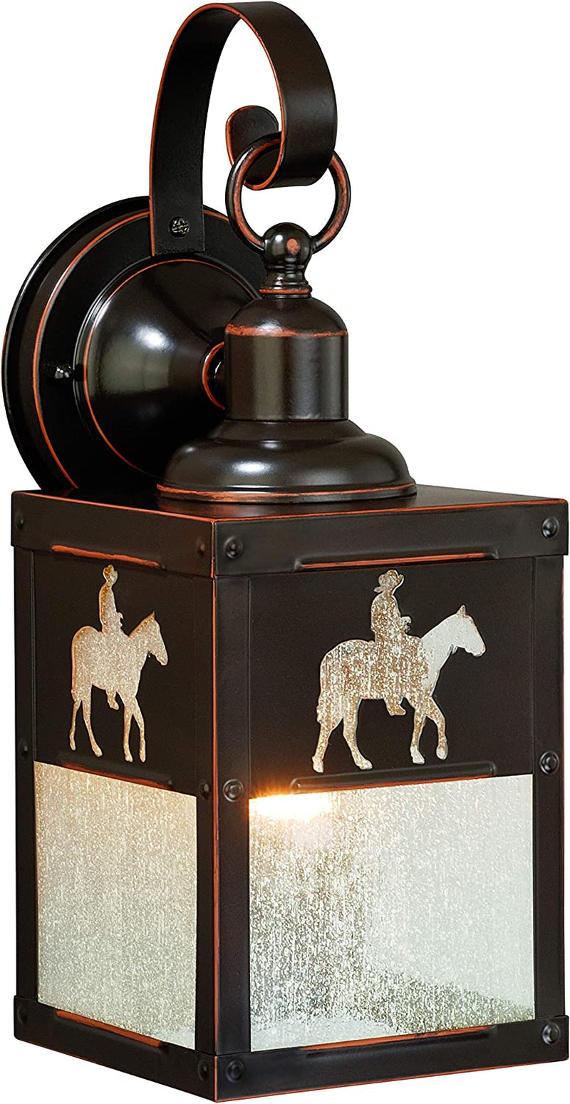 VAXCEL Trail Bronze Rustic Horse Cowboy Square Outdoor Flush Mount Ceiling Light Home & Garden > Lighting > Lighting Fixtures > Chandeliers Vaxcel Horse 5 in 