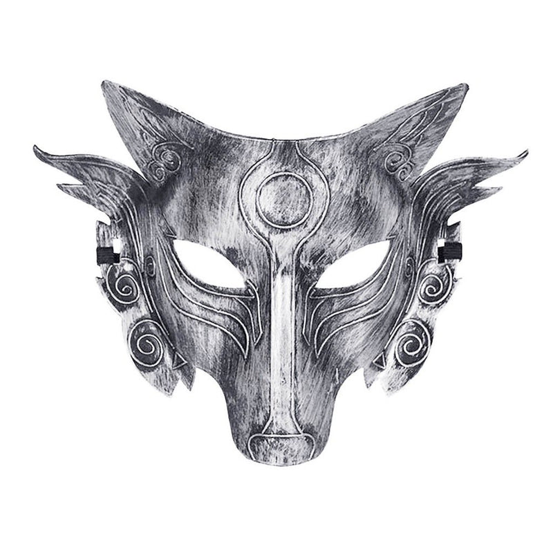 Fridja Cosplay Wolf Costume Mask Full Face Mask for Men Women Masquerade Cosplay Props Movie Theme Party Supplies Silver Apparel & Accessories > Costumes & Accessories > Masks Utoimkio B  