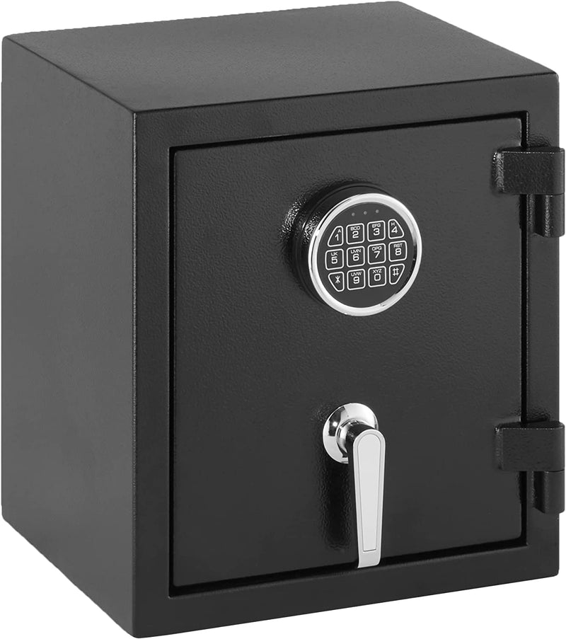Steel Home Security Safe with Programmable Keypad - Secure Documents, Jewelry, Valuables - 1.52 Cubic Feet, 13.8 X 13 X 16.5 Inches, Black