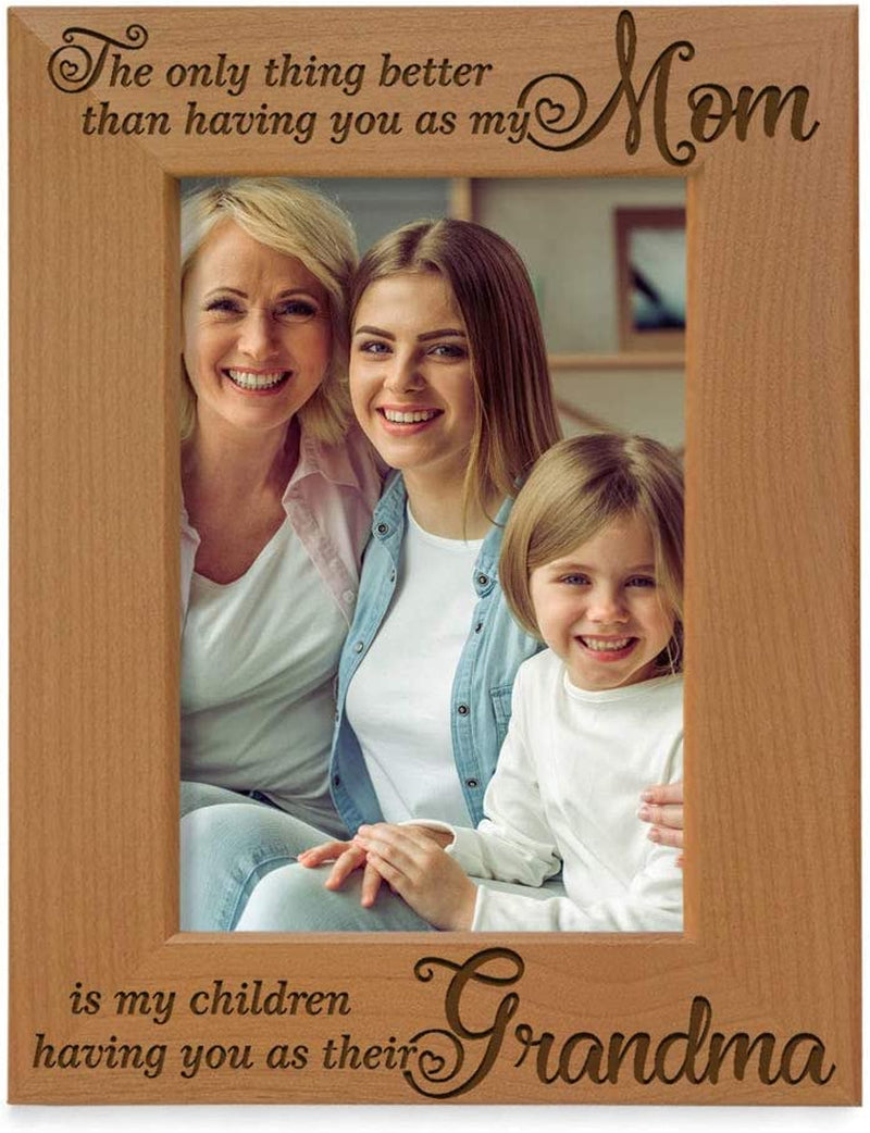 KATE POSH - the Only Thing Better than Having You as My Dad, Is My Children Having You as Their Grandpa - Engraved Natural Wood Photo Frame - Grandpa Gifts, Christmas Gifts for Papa (5X7-Vertical) Home & Garden > Decor > Picture Frames KATE POSH 5x7-Vertical (Mom-Grandma)  