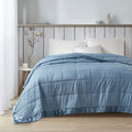 Madison Park Cambria down Alternative Blanket, Premium 3M Scotchgard Stain Release Treatment All Season Lightweight and Soft Cover for Bed with Satin Trim, Oversized Full/Queen, Aqua Home & Garden > Linens & Bedding > Bedding > Quilts & Comforters Madison Park Slate Blue Oversized Full/Queen 
