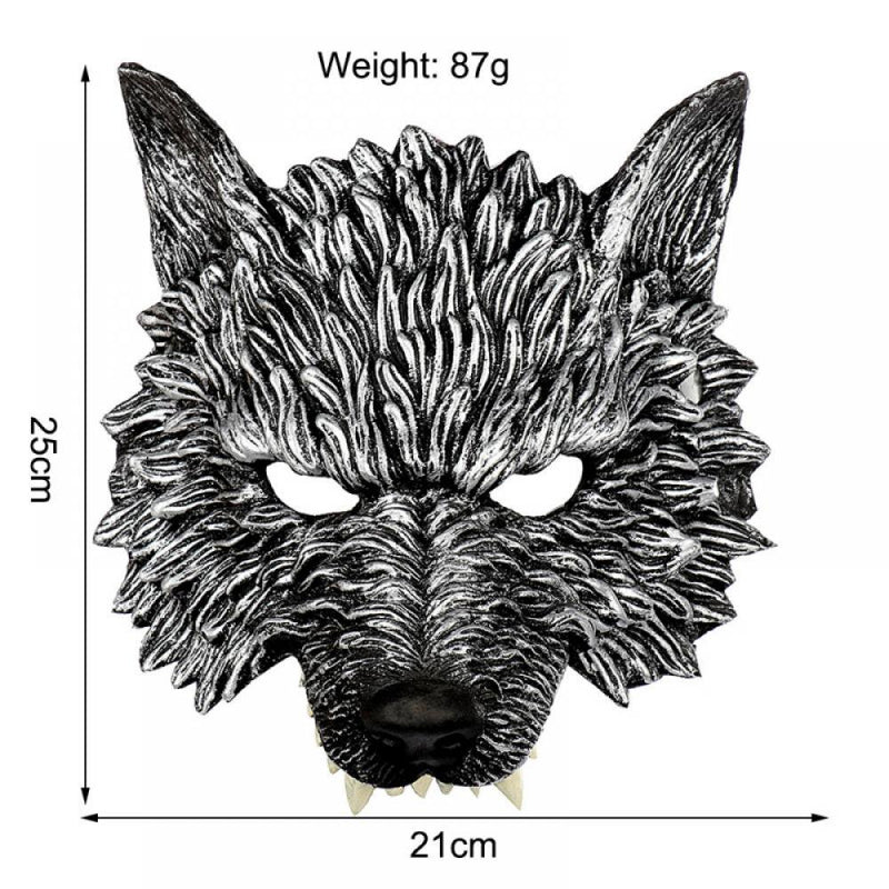 Halloween Werewolf Costume Wolf Mask, Vivid Design Party Half Werewolf Mask for Adults & Kids - Dark Grey Apparel & Accessories > Costumes & Accessories > Masks Yinrunx   
