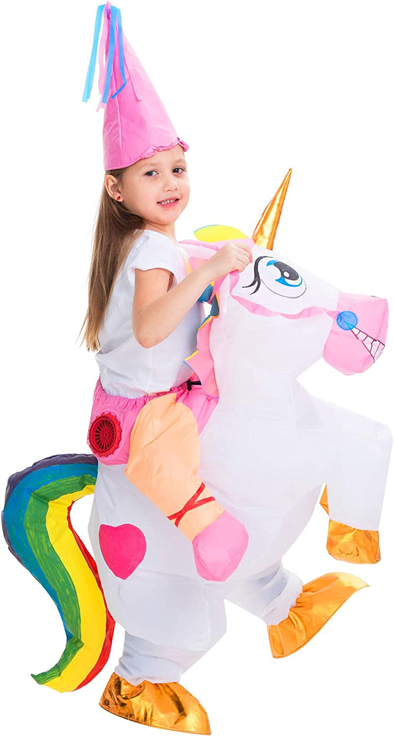 Spooktacular Creations Inflatable Costume Riding a Unicorn Air Blow-Up Deluxe Halloween Costume