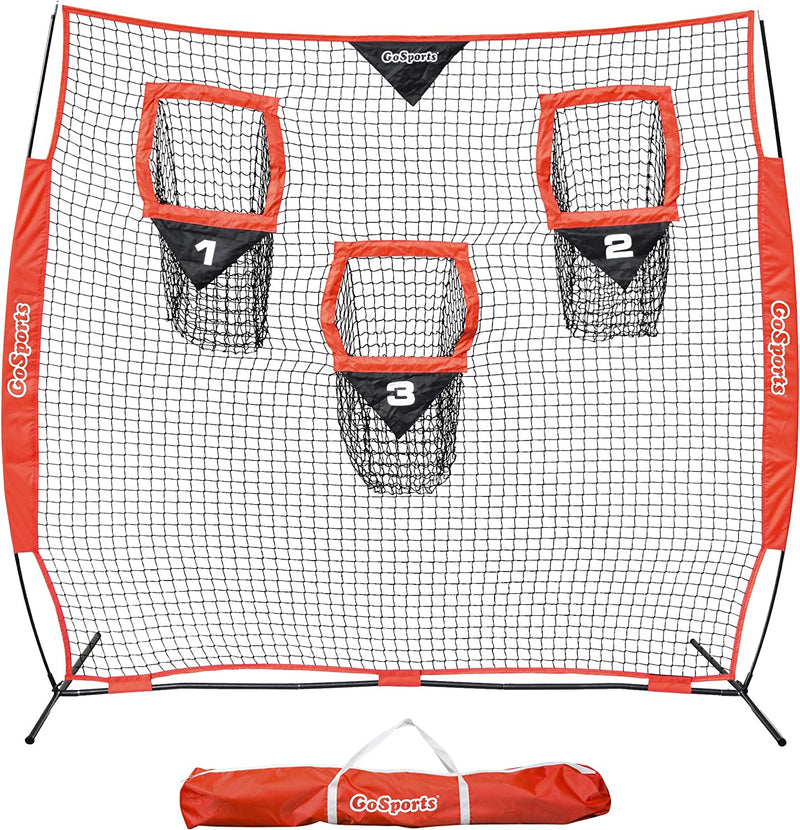 Gosports Football Training Target Net - Improve QB Throwing Accuracy - Includes Foldable Bow Type Frame and Portable Carry Case - Choose Your Size Sporting Goods > Outdoor Recreation > Winter Sports & Activities P&P Imports LLC 8' x 8' Football Net  