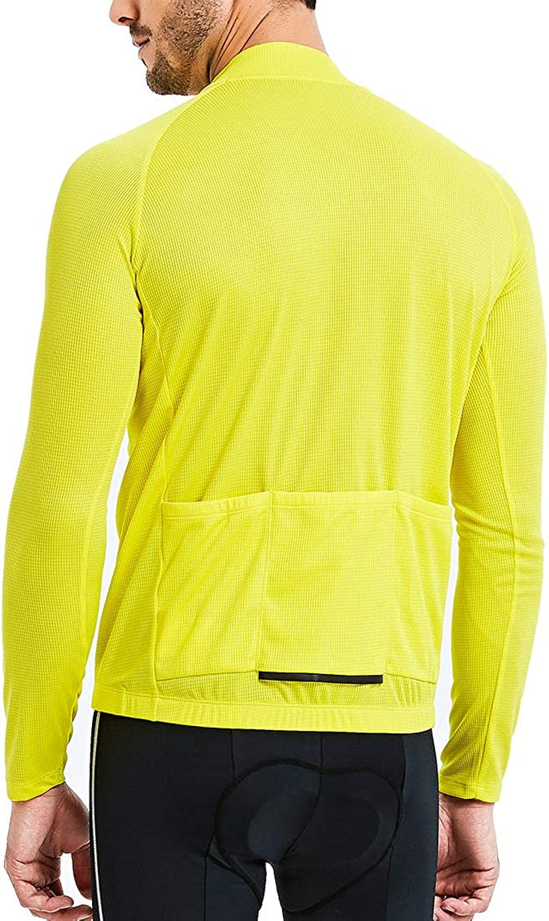 Catena Men'S Cycling Jersey Long Sleeve Shirt Running Top Moisture Wicking Workout Sports T-Shirt Sporting Goods > Outdoor Recreation > Cycling > Cycling Apparel & Accessories CATENA Yellow X-Large 