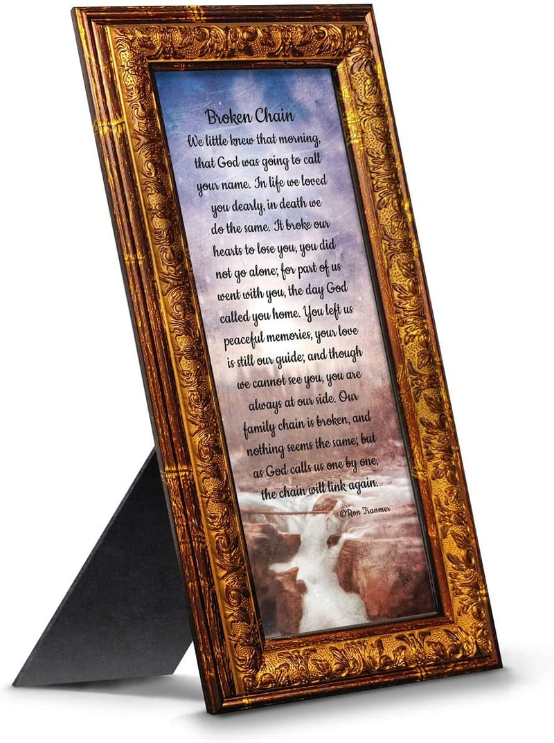 Sympathy Gift in Memory of Loved One, Memorial Picture Frames for Loss of Loved One, Memorial Grieving Gifts, Condolence Card, Bereavement Gifts for Loss of Mother, Father, Broken Chain Frame, 6382BW