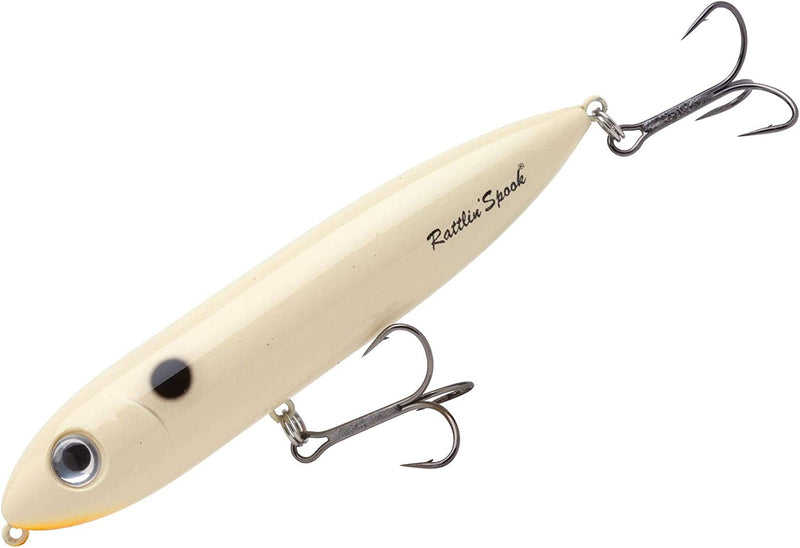 Heddon Rattlin' Spook Topwater Fishing Lure, 4 1/2 Inch, 3/4 Ounce Sporting Goods > Outdoor Recreation > Fishing > Fishing Tackle > Fishing Baits & Lures Pradco Outdoor Brands Bone/Orange  