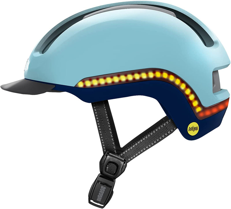 Nutcase, VIO, Bike Helmet with LED Lights and MIPS Protection for Road Cycling and Commuting Sporting Goods > Outdoor Recreation > Cycling > Cycling Apparel & Accessories > Bicycle Helmets Nutcase Sky Matte MIPS Light Large/X-Large 