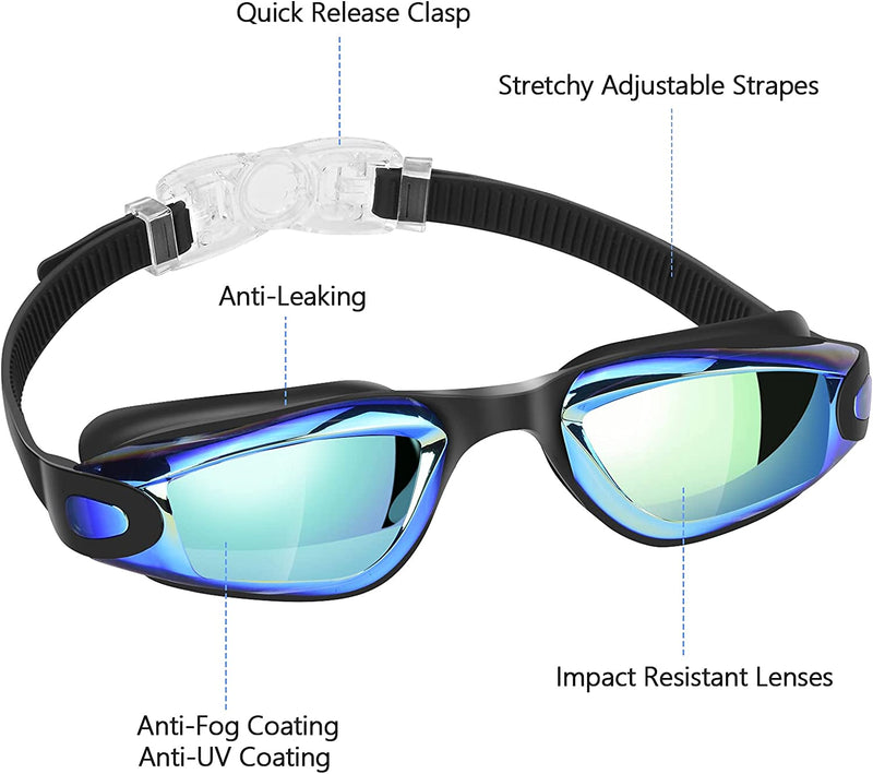 Dasmeer Kids Swim Goggles 2 Pack Swimming Goggles with Anti-Uv Fog No Leaking