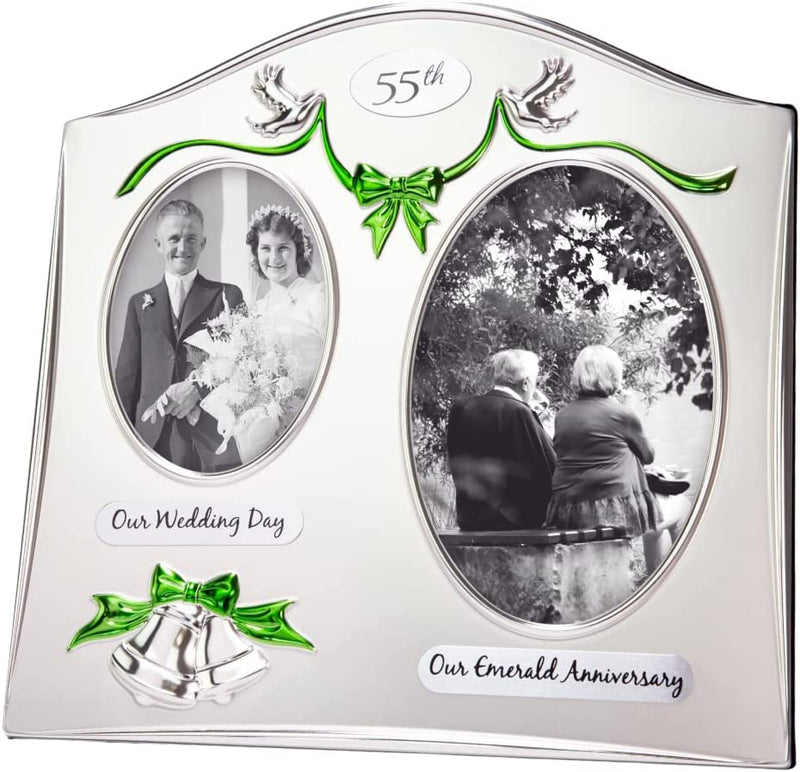 Haysom Interiors Traditional Two Tone Silver Plated 25Th Silver Anniversary Double Picture Frame Home & Garden > Decor > Picture Frames Haysom Interiors 55th  