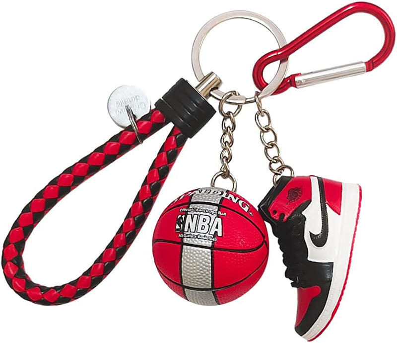 Sneaker Keychain Jordan'S Retro Ⅰshoe Key Chain for Men & Women (Black-Red) Sporting Goods > Outdoor Recreation > Winter Sports & Activities MIMEIMIAI   