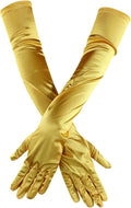 Gloves Mittens Opera Dance Elbow Finger 1920S Bridal Long Length Gloves Satin Women'S Gloves Gloves Gloves Mittens Sporting Goods > Outdoor Recreation > Boating & Water Sports > Swimming > Swim Gloves Bmisegm Yellow One Size 