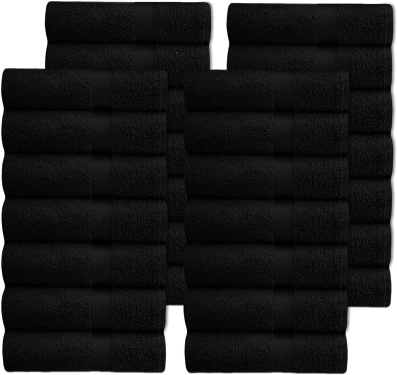 COTTON CRAFT Simplicity Washcloth Set -28 Pack 12X12- 100% Cotton Face Body Baby Washcloths - Quick Dry Lightweight Absorbent Soft Everyday Luxury Hotel Spa Gym Pool Camp Travel Dorm Easy Care - Navy Home & Garden > Linens & Bedding > Towels COTTON CRAFT Black 28 Pack Wash Cloth 