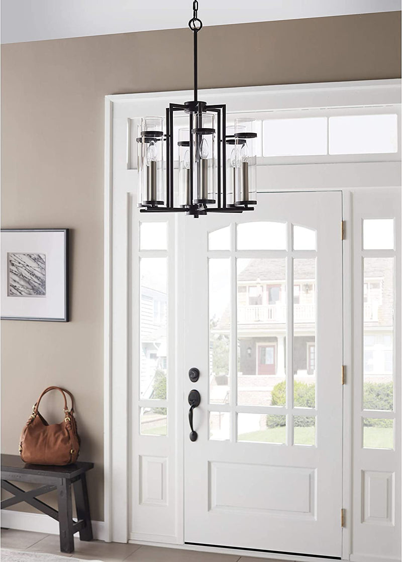 Linea Di Liara Chiara 6-Light Black Chandeliers for Dining Room Modern Farmhouse Dining Room Light Fixture over Table Kitchen Chandelier Pendant Light Fixtures with Clear Glass Shades, UL Listed Home & Garden > Lighting > Lighting Fixtures > Chandeliers Linea di Liara   