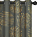 Deconovo Extra Long Curtains 95 Inches Long, Gold Foil Print Curtains for Sliding Glass Door, Thermal Insulated Drapes, Grommet Top (52X95 Inch, Black, 2 Panels) Home & Garden > Decor > Window Treatments > Curtains & Drapes Deconovo Grey/Gold 52W x 84L Inch 