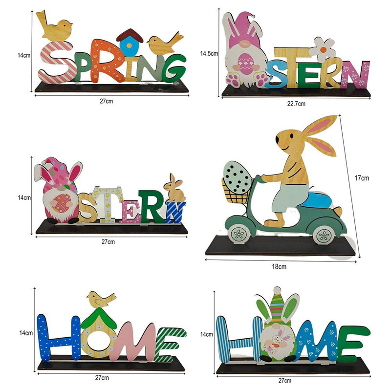Easter Table Decorations Wooden Centerpiece Signs for Dining Room Table Easter Bunny for Spring Holiday Easter Party Décor Ornament Indoor Yard Lawn Party Supplies
