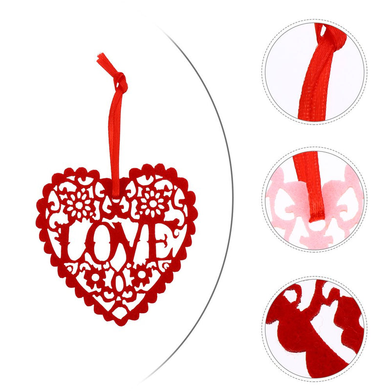 OUNONA 60Pcs Wedding Hanging Decors Valentine'S Day Hollow-Out Heart Pendants with Rope Home & Garden > Decor > Seasonal & Holiday Decorations OUNONA   