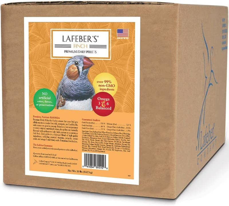 Lafeber Premium Daily Diet Pellets Pet Bird Food, Made with Non-Gmo and Human-Grade Ingredients, for Finches, 5 Lb Animals & Pet Supplies > Pet Supplies > Bird Supplies > Bird Food Lafeber Classic 20 lb 
