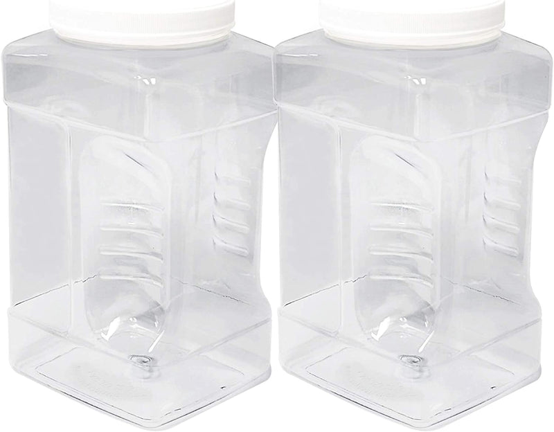 Ljdeals 1 Gallon Clear Plastic Storage Containers Grip Jars, Wide Mouth Square Canisters, Pack of 2, BPA Free, Food Safe, Made in USA Home & Garden > Decor > Decorative Jars ljdeals   