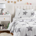 Kids Easy-Wash Microfiber Bed-In-A-Bag Bedding Set - Twin, Animal Safari Home & Garden > Linens & Bedding > Bedding KOL DEALS Grey Stars Bedding Set Twin