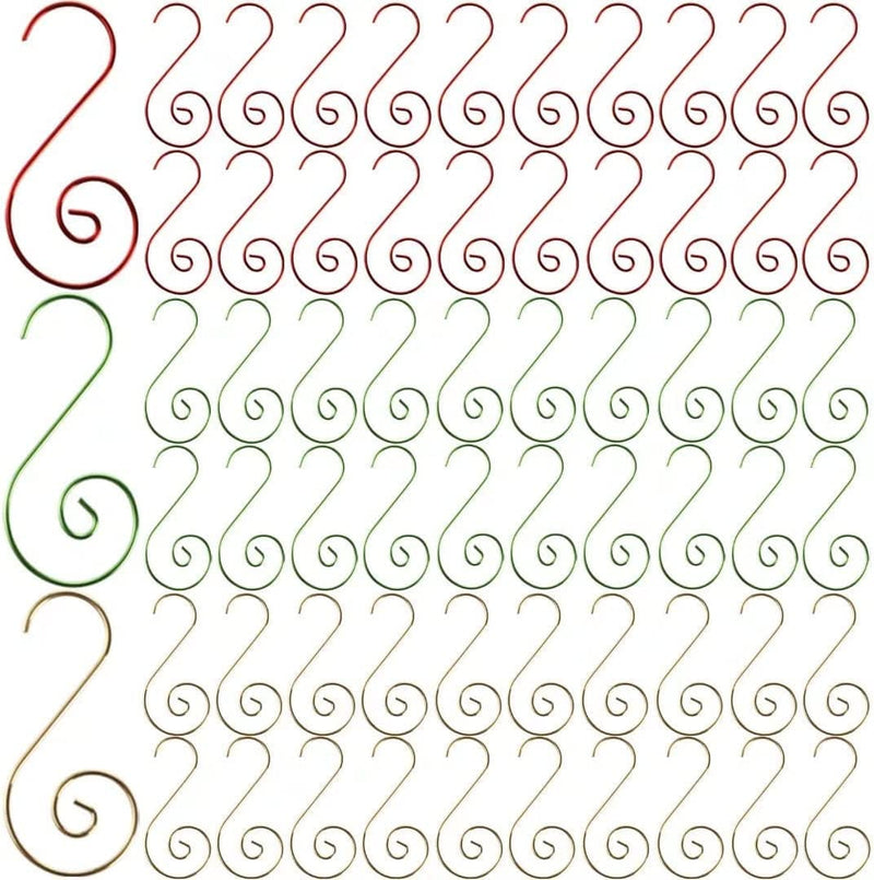 Cedilis 300 Pack Swirl Christmas Ornaments Hooks, Stainless Steel Christmas Tree Hanger, Christmas Stocking Hooks Great for Christmas Tree Decoration, Silver Home & Garden > Decor > Seasonal & Holiday Decorations Cedilis Green, Red, Yellow  