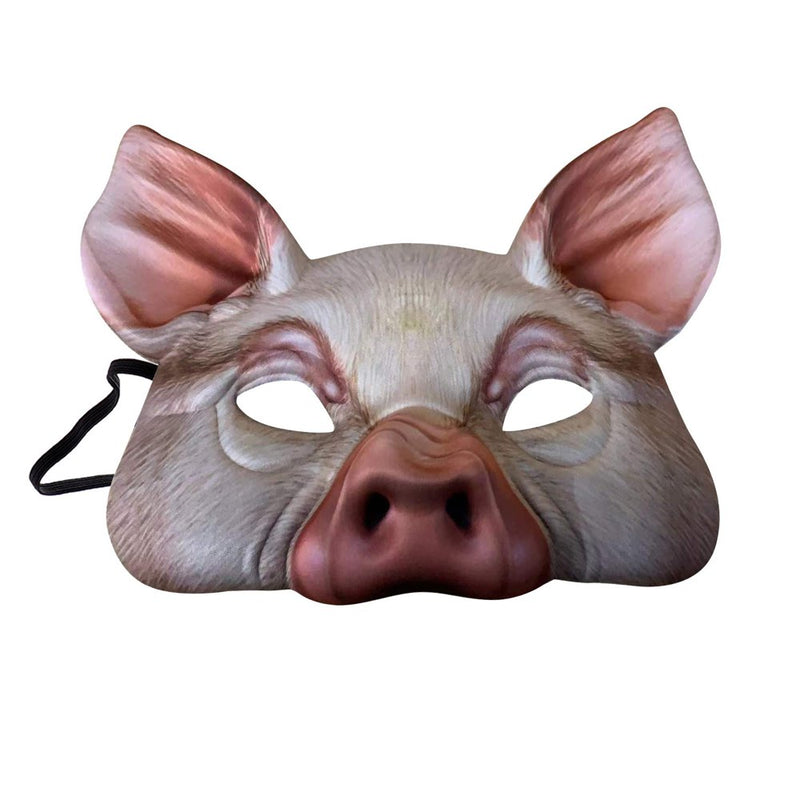 SQUARE CARMEN Carnival Party Masquerade Party Props Half Face Pig Face Animal Mask, Black Apparel & Accessories > Costumes & Accessories > Masks SQUARE CARMEN One Size White 