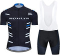 MOXILYN Men'S Cycling Jersey Bike Clothing Set Full Zipper Breathable Quick-Dry Shirt + Cycling Bibs with 20D Padded Sporting Goods > Outdoor Recreation > Cycling > Cycling Apparel & Accessories MOXILYN M5s-set XX-Large 