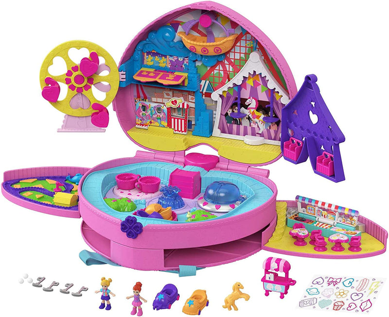 Polly Pocket Travel Toys, Backpack Compact Playset with 2 Micro Dolls and Accessories, Theme Park with Activities Sporting Goods > Outdoor Recreation > Winter Sports & Activities Mattel Backpack  