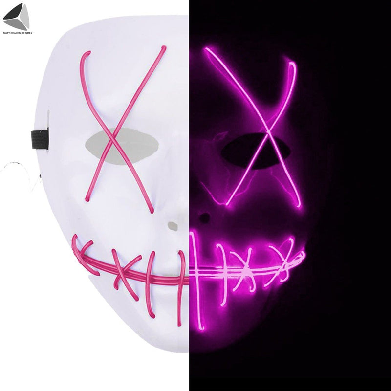 Sixtyshades Halloween LED Scary Mask Light up the Purge Masks for Party Festival Costume (Blue) Apparel & Accessories > Costumes & Accessories > Masks Sixtyshades of Grey Pink  