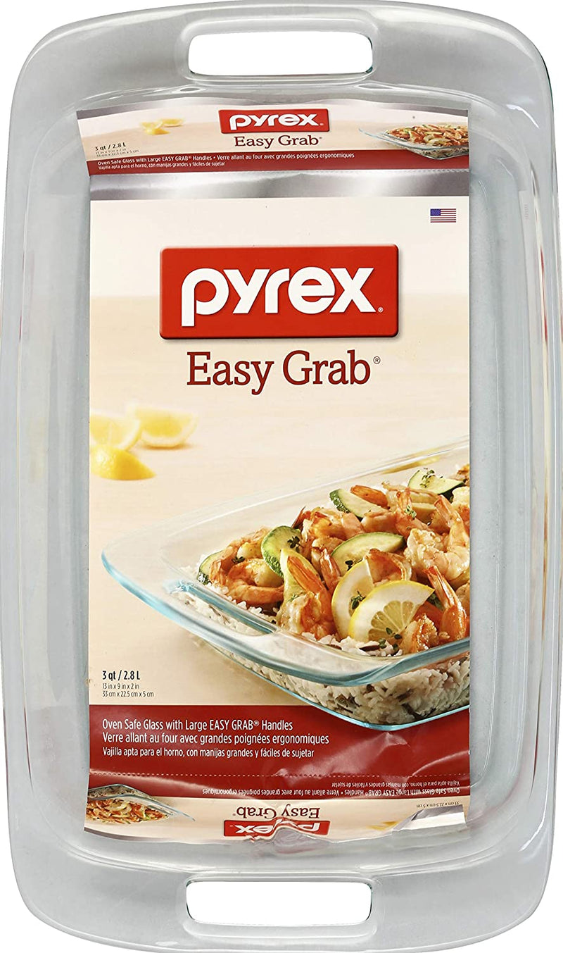 Pyrex Easy Grab 3-Quart Oblong Glass Bakeware Dish Home & Garden > Kitchen & Dining > Cookware & Bakeware World Kitchen (PA)   