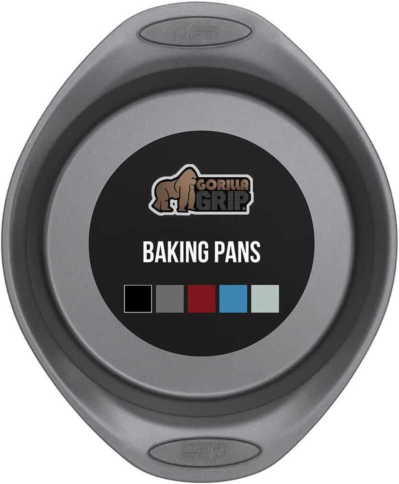 Gorilla Grip Nonstick, Heavy Duty, Carbon Steel Bakeware Sets, 4 Piece Kitchen Baking Set, Rust Resistant, Silicone Handles, 2 Large Cookie Sheets, 1 Roasting Pan and 1 Bread Loaf Pan, Turquoise Home & Garden > Kitchen & Dining > Cookware & Bakeware Hills Point Industries, LLC Gray Round Set of 1