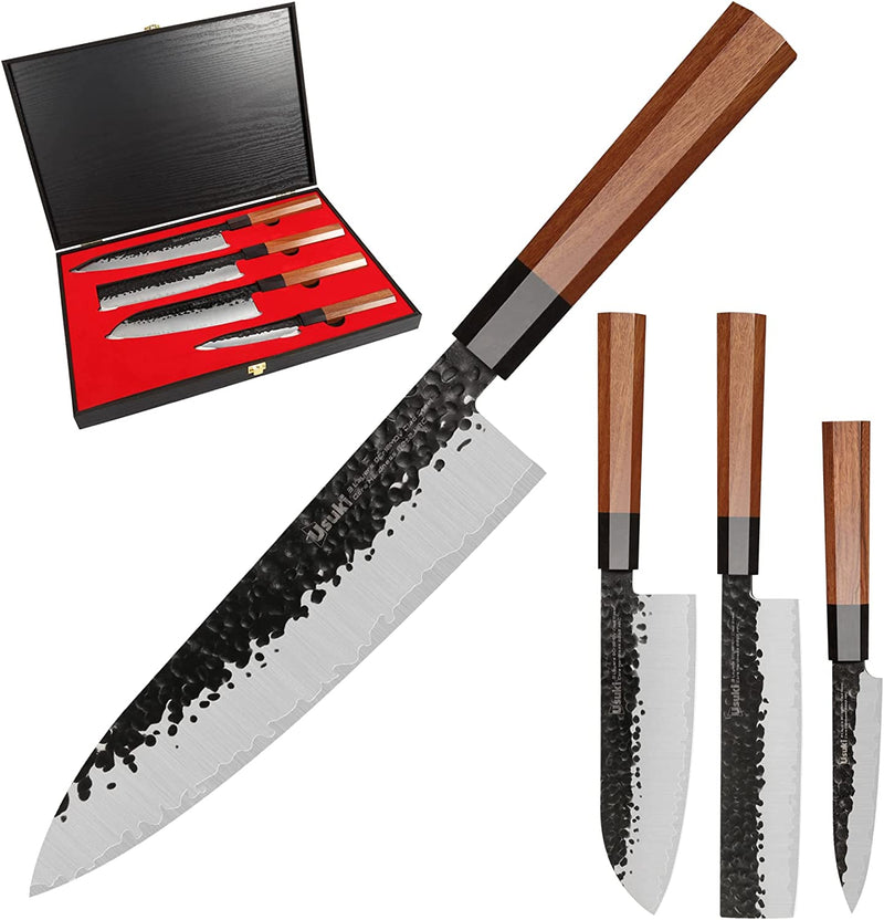 Gyuto Chef’S Knife, 8 Inch Japanese Chef Knife 3 Layers 9CR18MOV Clad Steel Japanese Kitchen Knife, Alloy Steel Sushi Knife for Kitchen/Restaurant, Octagonal Handle, Gift Box (Chefs Knife)
